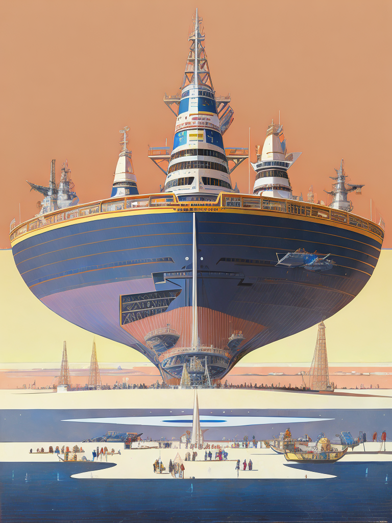 00699-2234259431-a painting of a giant ship in the middle of a space with people standing on top of it by Moebius Jean Giraud.png